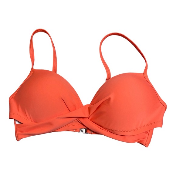 Orange Push-up Padded Bandeau Style Swim Top S - Picture 1 of 3